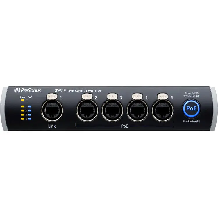PreSonus SW5E 5-Port AVB Switch with PoE SKU#  2779300103