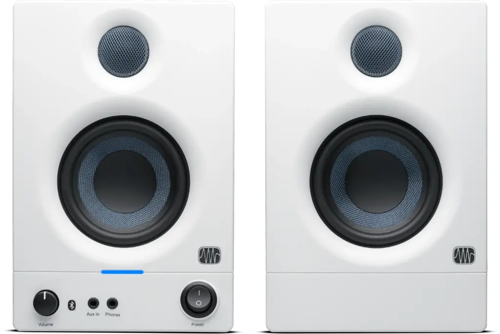 PreSonus ERIS-3.5BT-WHT  2nd Gen Active Media Reference Monitors with Bluetooth (Pair) SKU# 2777500134