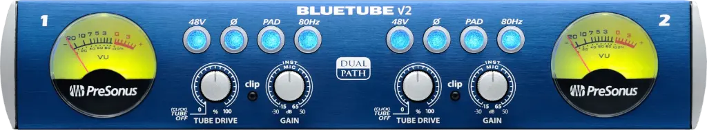 PreSonus BLUE-TUBE-DP-V2 Mic/Instrument Tube Preamp SKU# 2777400101 