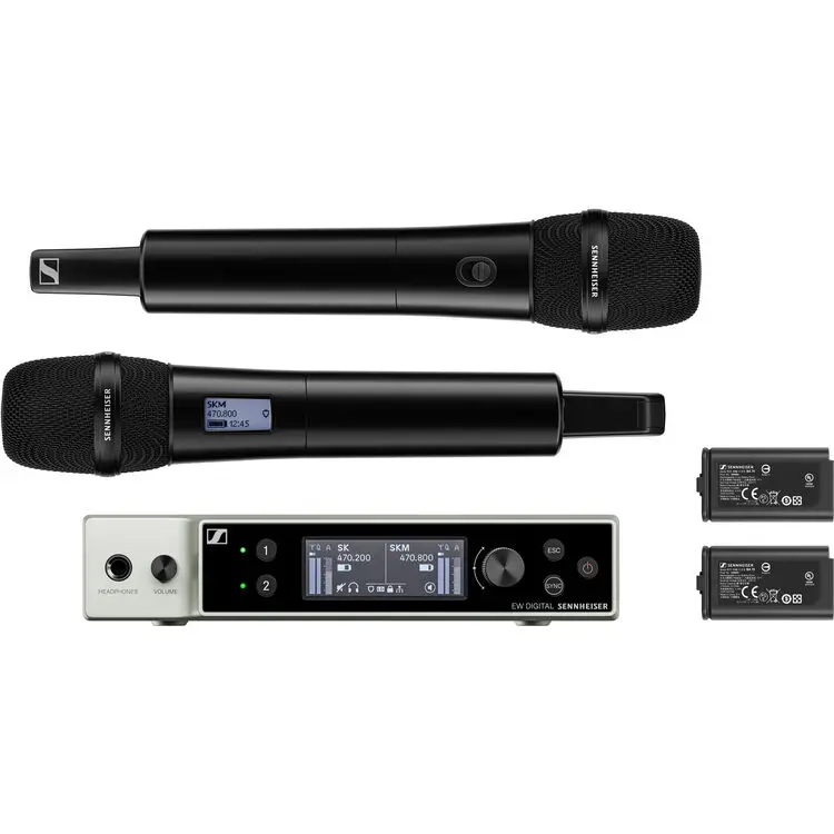 Sennheiser EW-DX 835-S SET (Q1-9)  Dual-Channel Digital Wireless System with Two Handheld Mics & MMD 835 Capsules (Q1-9: 470 to 550 MHz) SKU# 509300
