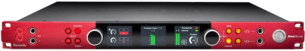 Focusrite Red 8Line 1RU All In One 58x64 Multi-Channel Audio Interface and Microphone Preamp with 32x32 Dante I/O SKU# RED 8LINE