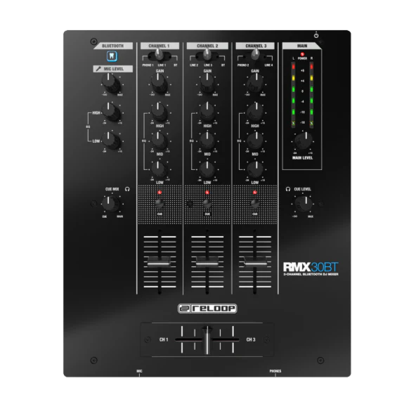 Reloop RMX-30 BT 3-Channel Bluetooth DJ Mixer SKU# RMX-30-BT