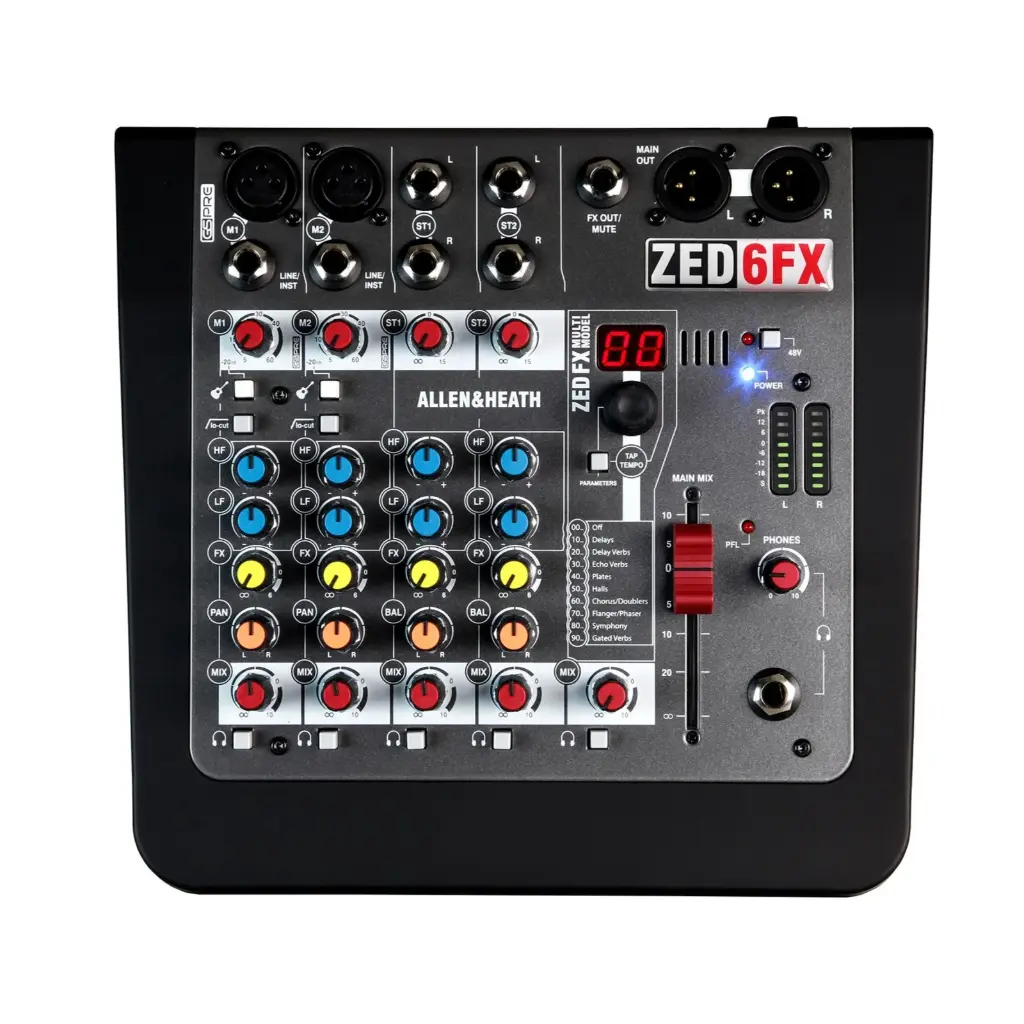 Allen & Heath ZED-6FX Compact Analog Mixer With On-Board Effects SKU# ZED-6FX