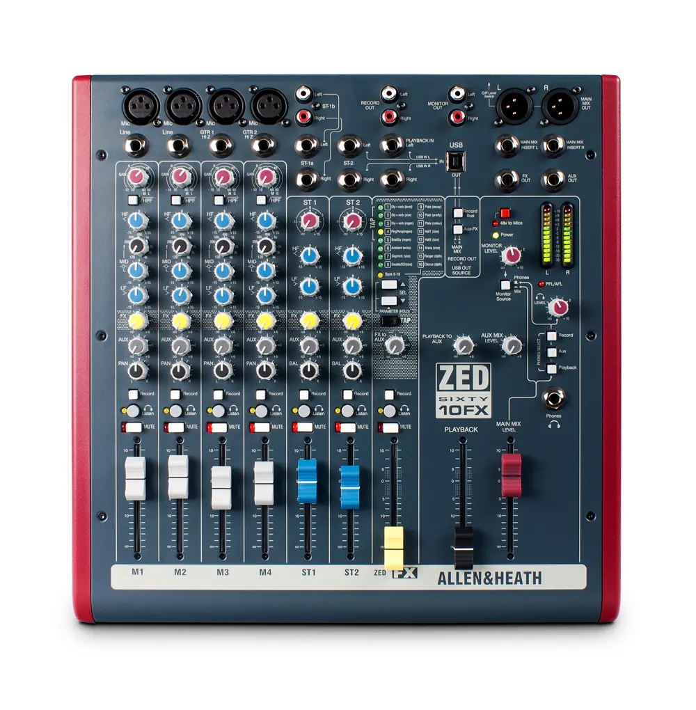 Allen & Heath ZED60-10FX Multipurpose Mixer With FX SKU# ZED60-10FX