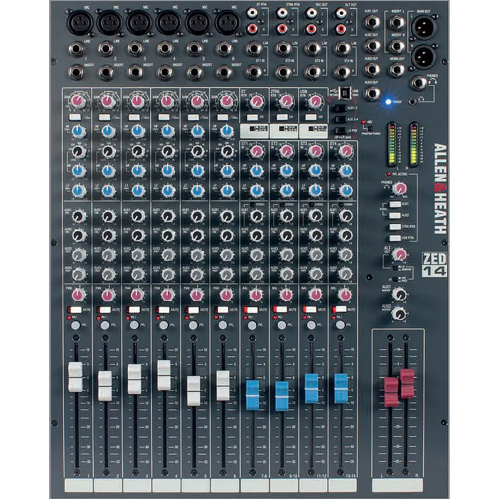 Allen & Heath ZED-14 14-Channel Recording And Live Sound Mixer With USB Connection SKU# ZED-14