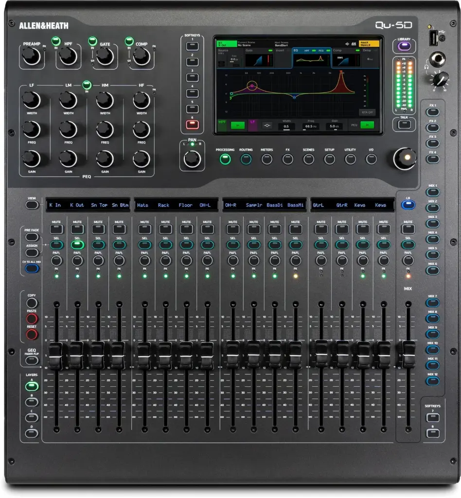 Allen & Heath QU-5D 38 Channel / 16 Fader Digital Audio Mixer With Dante SKU# QU-5D