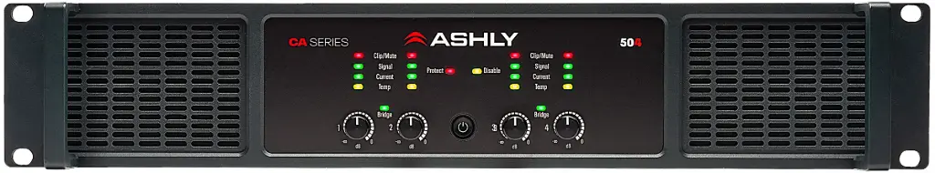 Ashly CA-504 Power Amplifier 4 x 500W/4 Ohms, 250W/8 Ohms, 1000W Bridged 70V SKU# CA-504