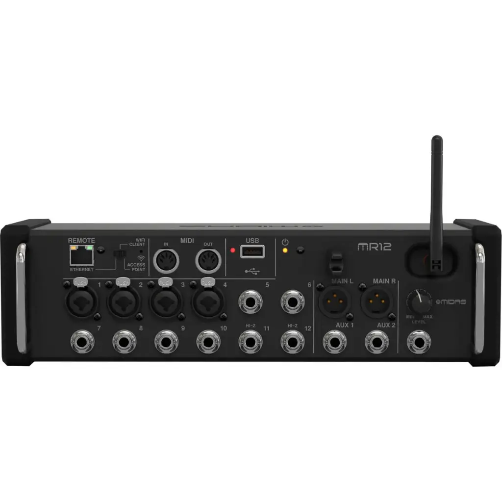 Midas MR12 12-Input Digital Mixer For iPad Android Tablets With Wi-Fi And USB Recorder SKU# MIDAS-MR12  
