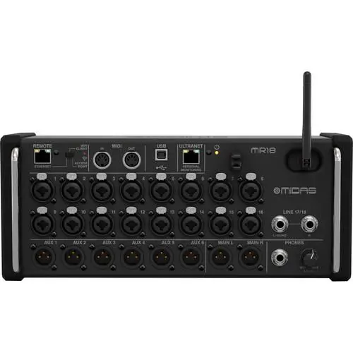 Midas MR18 18-Input Digital Mixer For iPad Android Tablets With Wi-Fi And USB Recorder SKU# MIDAS-MR18 