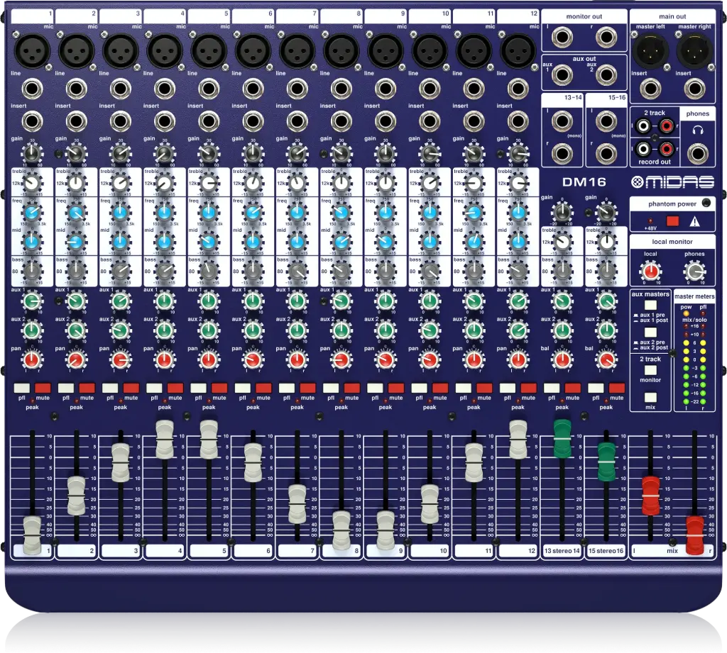 Midas DM16 16-Input Analog Live and Studio Mixer SKU# MIDAS-DM16