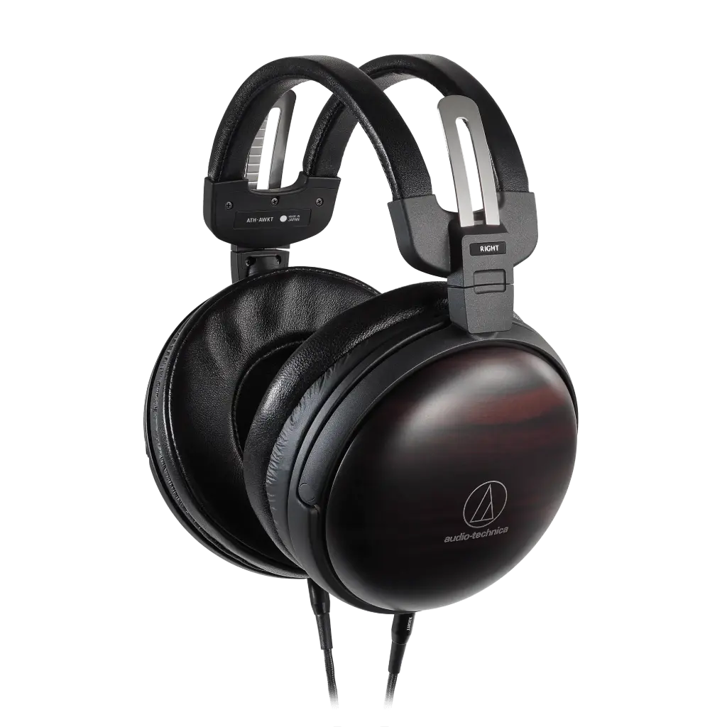 Audio-Technica Consumer ATH-AWKT Audiophile Closed-Back Dynamic Wooden Headphones (Striped Ebony) SKU# ATH-AWKT 