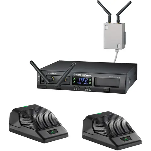 Audio-Technica Professional ATW-1366 System 10 PRO Dual-Channel Digital Wireless Boundary Microphone System (2.4 GHz) SKU# ATW-1366   
