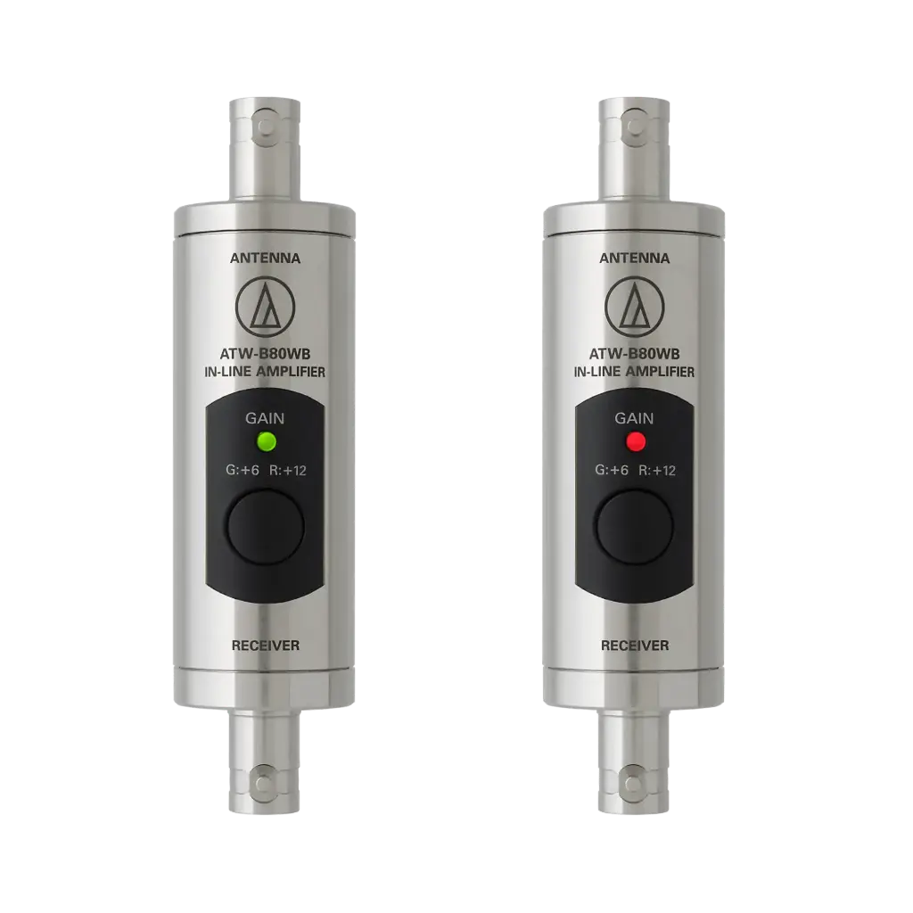 Audio-Technica Professional ATW-B80WB Wideband UHF In-Line Antenna Boosters (Pair, 470-990 MHz) SKU# ATW-B80WB 
