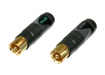 Neutrik NF2C-B/2  Pair of professional `Phono Plug` (`RCA`- or `CINCH`- type) - marked 2x black. SKU# NF2C-B/2 