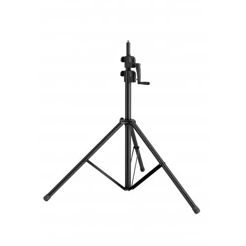 K&M 24730-Black Aluminum Speaker Tripod with Hand Crank - H:1405-3000mm  SKU# 24730-BLACK