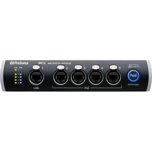 PreSonus SW5E 5-Port AVB Switch with PoE SKU#  2779300103