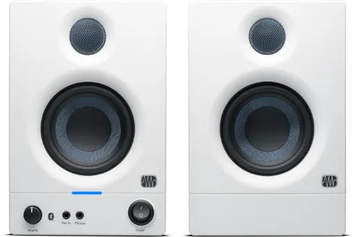 PreSonus ERIS-3.5BT-WHT  2nd Gen Active Media Reference Monitors with Bluetooth (Pair) SKU# 2777500134