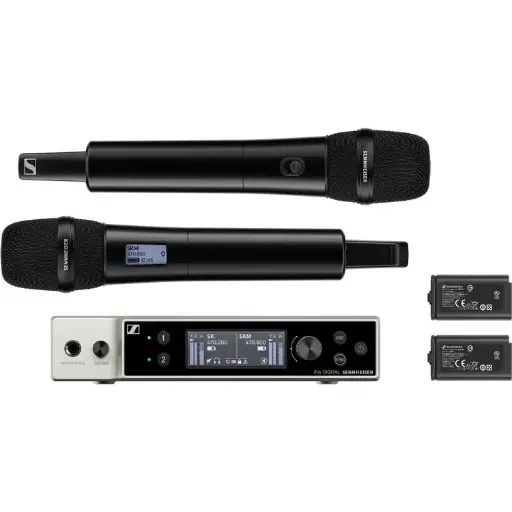 Sennheiser EW-DX 835-S SET (Q1-9)  Dual-Channel Digital Wireless System with Two Handheld Mics & MMD 835 Capsules (Q1-9: 470 to 550 MHz) SKU# 509300