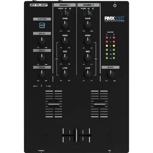 Reloop RMX-10 BT 2-Channel Bluetooth DJ Mixer SKU# RMX-10BT