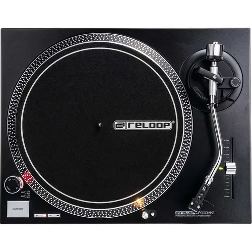 Reloop RP-2000 MK2 Quartz-Driven DJ Turntable (Metallic Black) SKU# RP-2000-MK2