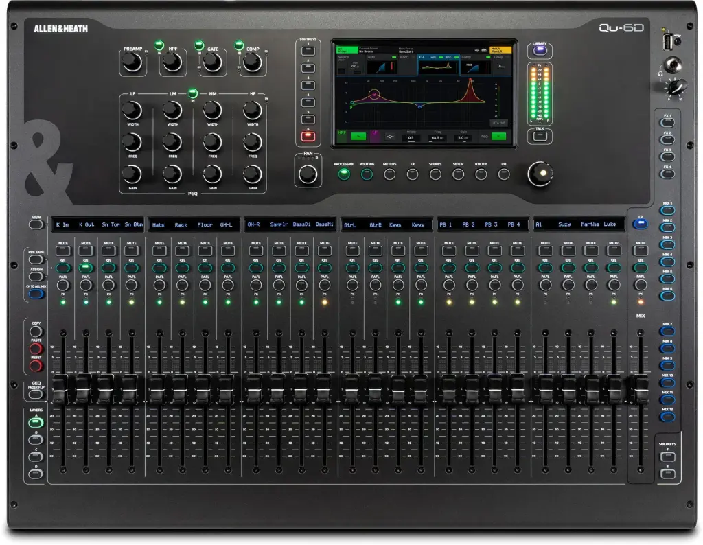 Allen & Heath QU-6D 38 Channel / 24 Fader Digital Audio Mixer With ...