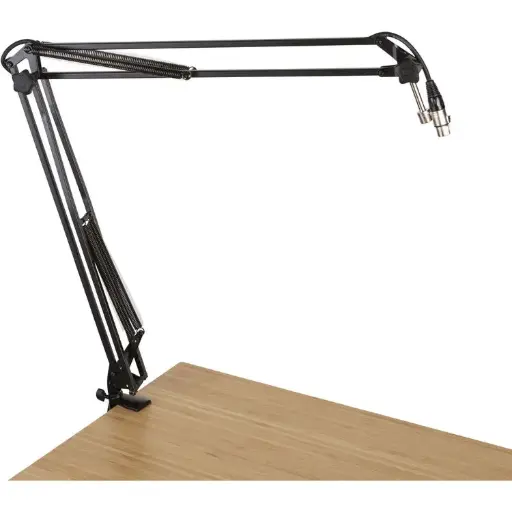 Gator Frameworks GFW-MIC-BCBM1000 Desk Mounted Broadcast Stand w/ Boom SKU# GFW-MIC-BCBM1000 