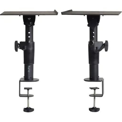 Gator Frameworks GFW-SPK-STMNDSK-CMP Desktop Studio Monitor Clamp-On Stands (Pair) SKU# GFW-SPK-STMNDSK-CMP 