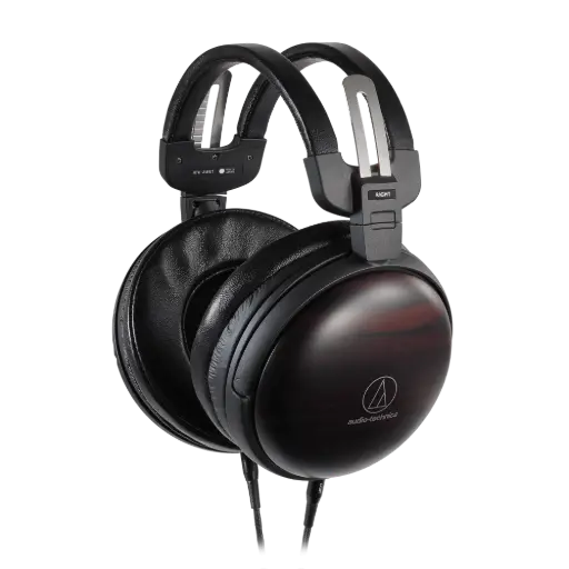Audio-Technica Consumer ATH-AWKT Audiophile Closed-Back Dynamic Wooden Headphones (Striped Ebony) SKU# ATH-AWKT 