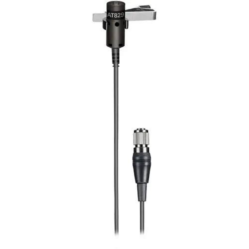 Audio-Technica Professional AT829cH Cardioid Lavalier Condenser Microphone (Black, 4-Pin cH Connector) SKU# AT829cH 