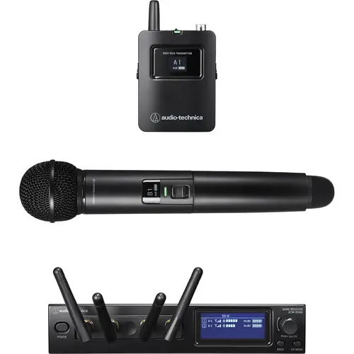 Audio-Technica Professional ATW-1423 System 20 PRO 2-Person Digital Wireless Combo Microphone System with Handheld & Bodypack Transmitters (2.4 GHz) SKU# ATW-1423 