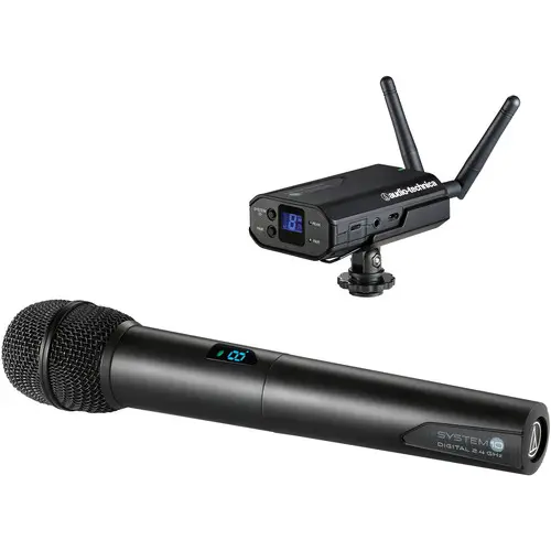 Audio-Technica Professional ATW-1702 System 10 Camera-Mount Wireless Hypercardioid Handheld Microphone System (2.4 GHz) SKU# ATW-1702