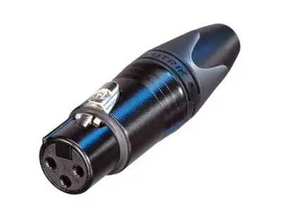 Neutrik NC3FXX-B 3-Pole XLR Female Cable Connector, Black Housing, Gold Contacts SKU# NC3FXX-B