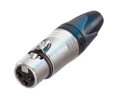 Neutrik NC3FXX Female 3-Pin XLR Connector, Nickel Housing, Silver Contacts SKU# NC3FXX 