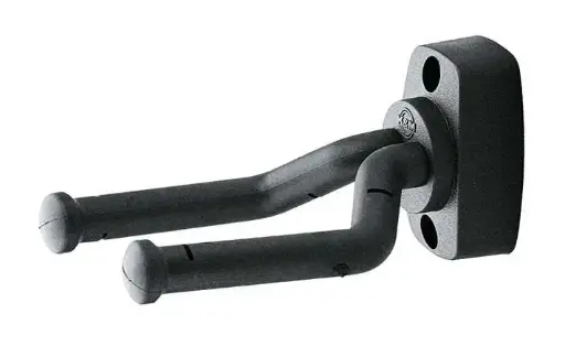K&M 16280-Black Guitar Wall Holder SKU# 16280-BLACK 