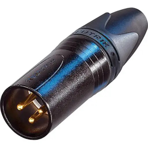 Neutrik NC3MXX-B 3 Pole XLR Male Cable Connector, Black Housing Gold Contacts SKU# NC3MXX-B