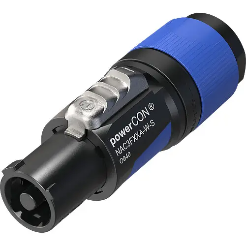 Neutrik NAC3FXXA-W-S powerCON® Lockable Power Connector (Blue) SKU# NAC3FXXA-W-S