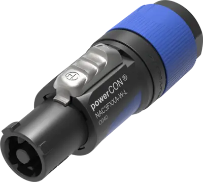 Neutrik NAC3FXXA-W-L powerCON® Lockable Power Connector (Blue) SKU# NAC3FXXA-W-L