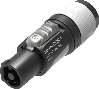 Neutrik NAC3FXXB-W-L powerCON® Lockable Power Connector (Grey) SKU# NAC3FXXB-W-L